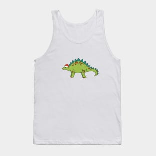 Stegosaurus Santa Tank Top